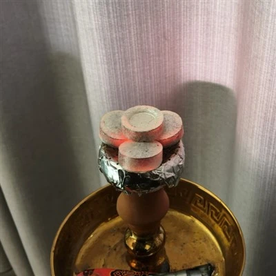 33 מ"מ עגול כסף נרגילה פחם